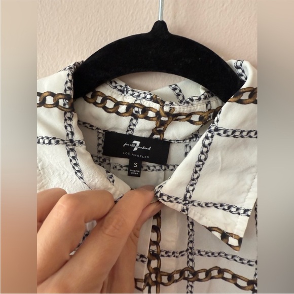7 for all Mankind button down luxury chain blouse size small - Picture 4 of 7
